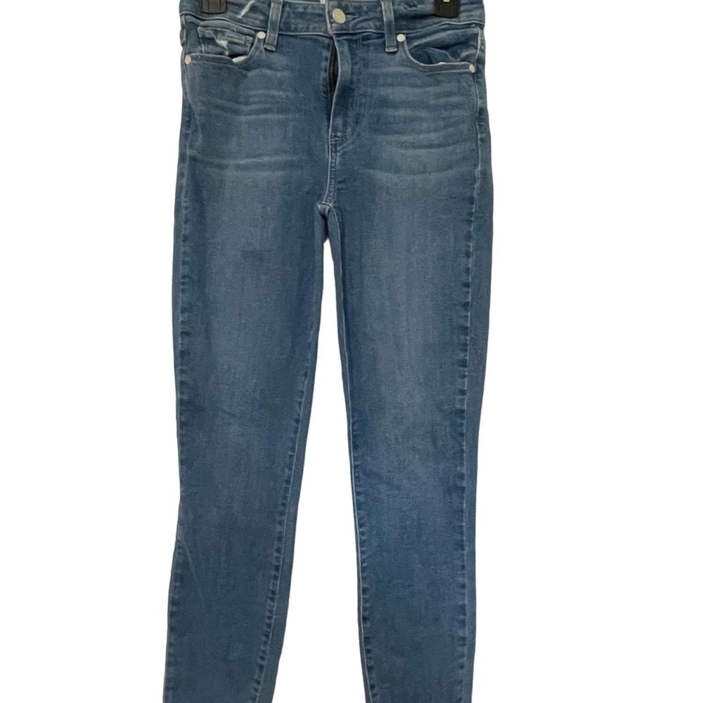 Paige Womens Size 26 Hoxton Ankle Jeans Medium Wash Light Distressing